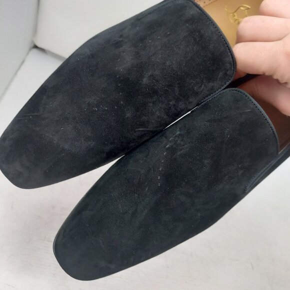 CHRISTIAN LOUBOUTIN Black Suede Dandy Loafer Shoe - Picture 10 of 13